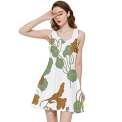 Nasturtium Flowers Plant Leaves Inside Out Racerback Dress by Maspions