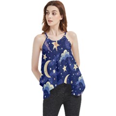 Night Moon Seamless Flowy Camisole Tank Top by Maspions