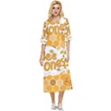 Bee Honey Honeycomb Hexagon Double Cuff Midi Dress View1