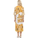 Bee Honey Honeycomb Hexagon Double Cuff Midi Dress View4