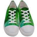 3d Leaves Texture Sheet Blue Green Men s Low Top Canvas Sneakers View1