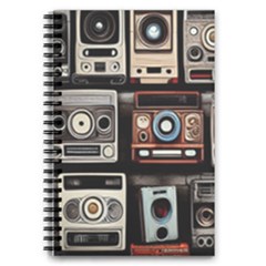 Retro Cameras Old Vintage Antique Technology Wallpaper Retrospective 5 5  X 8 5  Notebook by Grandong