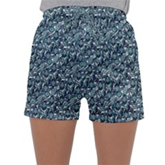 Blue Paisley Sleepwear Shorts by DinkovaArt