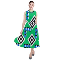 Beauitiful Geometry Round Neck Boho Dress by Sparkle