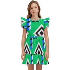 Beauitiful Geometry Kids  Winged Sleeve Dress by Sparkle