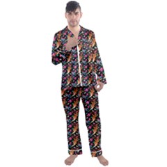 Beautiful Pattern Men s Long Sleeve Satin Pajamas Set by Sparkle