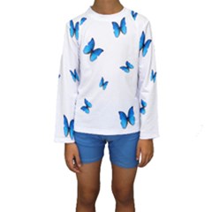 Butterfly-blue-phengaris Kids  Long Sleeve Swimwear by saad11