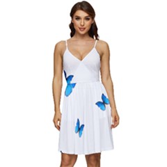 Butterfly-blue-phengaris V-neck Pocket Summer Dress  by saad11