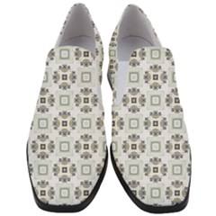 Background Pattern Retro Vintage Women Slip On Heel Loafers by Maspions