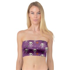 Skull Halloween Pattern Bandeau Top by Maspions