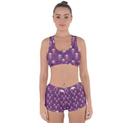 Skull Halloween Pattern Racerback Boyleg Bikini Set by Maspions