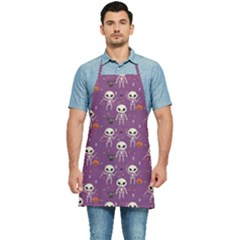 Skull Halloween Pattern Kitchen Apron by Maspions