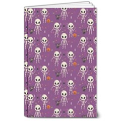 Skull Halloween Pattern 8  X 10  Softcover Notebook by Maspions