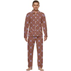 Illustrations Background Pattern Mandala Seamless Men s Long Sleeve Velvet Pocket Pajamas Set by Maspions