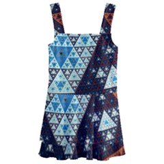 Fractal Triangle Geometric Abstract Pattern Kids  Layered Skirt Swimsuit by Cemarart