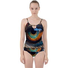 Eye Bird Feathers Vibrant Cut Out Top Tankini Set by Hannah976