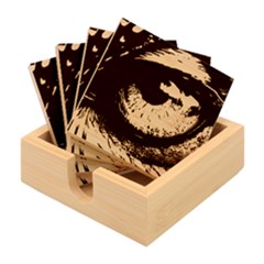 Eye Bird Feathers Vibrant Bamboo Coaster Set by Hannah976