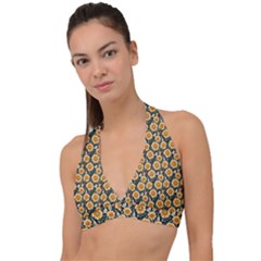 Flower 120424 Halter Plunge Bikini Top by zappwaits