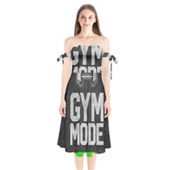 Gym Mode Shoulder Tie Bardot Midi Dress by Store67