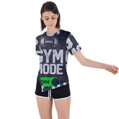 Gym Mode Asymmetrical Short Sleeve Sports T-shirt by Store67