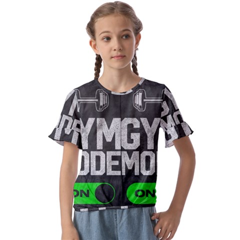 Gym Mode Kids  Cuff Sleeve Scrunch Bottom T-shirt by Store67