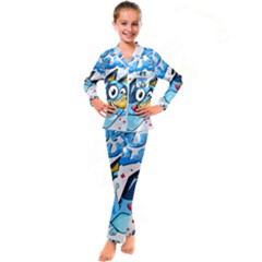 Super Bluey Kids  Satin Long Sleeve Pajamas Set by avitendut