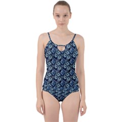 Blue Flowers 001 Cut Out Top Tankini Set by DinkovaArt