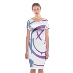 Blink 182 Logo Classic Short Sleeve Midi Dress by avitendut