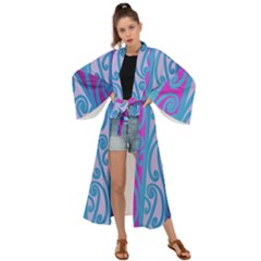 Purple And Teal Maxi Kimono by Bhartitaylordesigns