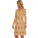 Pattern Shape Design Art Drawing Long Sleeve Dress With Pocket View2