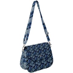 Blue Roses 1 Blue Roses 2 Saddle Handbag by DinkovaArt