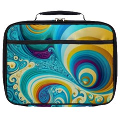 Abstract Waves Ocean Sea Whimsical Full Print Lunch Bag by Maspions