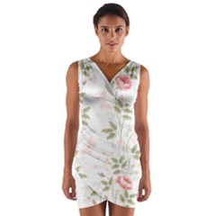 Flowers Roses Pattern Nature Bloom Wrap Front Bodycon Dress by Grandong