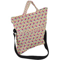 Summer Watermelon Pattern Fold Over Handle Tote Bag by designsbymallika
