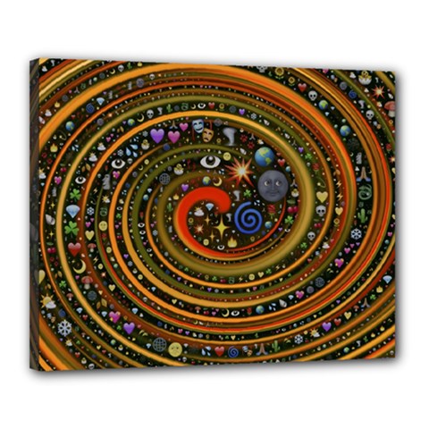 Swirl Vortex Emoji Cyclone Motion Art Canvas 20  X 16  (stretched) by Paksenen