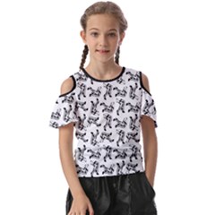 Erotic Pants Motif Black And White Graphic Pattern Black Backgrond Kids  Butterfly Cutout T-shirt by dflcprintsclothing