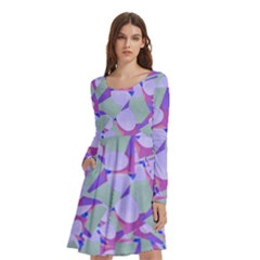 Kaleidoscope Dreams Long Sleeve Knee Length Skater Dress With Pockets by dflcprintsclothing