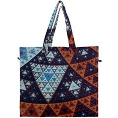 Fractal Triangle Geometric Abstract Pattern Canvas Travel Bag by Cemarart