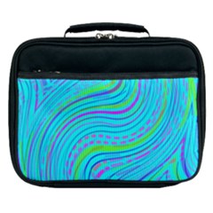 Pattern Swirl Pink Green Aqua Lunch Bag by Ndabl3x