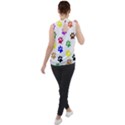 Pawprints Paw Prints Paw Animal Mock Neck Chiffon Sleeveless Top View2