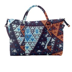 Fractal Triangle Geometric Abstract Pattern Carry-on Travel Shoulder Bag by Cemarart