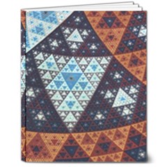 Fractal Triangle Geometric Abstract Pattern 8  X 10  Hardcover Notebook by Cemarart