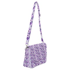 Purple Flowers 001 Shoulder Bag With Back Zipper by DinkovaArt