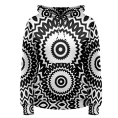 Circular Concentric Radial Symmetry Abstract Women s Pullover Hoodie by Proyonanggan