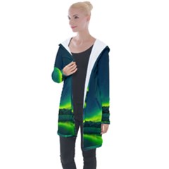 Iceland Aurora Borealis Longline Hooded Cardigan by Proyonanggan