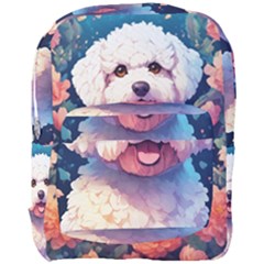 Cute Puppy With Flowers Full Print Backpack by Sparkle