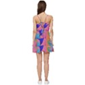 Pink And Blue Floral Short Frill Dress View4
