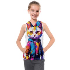 Wild Cat Kids  Sleeveless Hoodie by Sosodesigns19