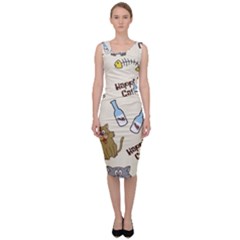 Happy Cats Pattern Background Sleeveless Pencil Dress by Grandong