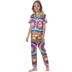 Pattern 3 Kids  Satin Short Sleeve Pajamas Set by 2607694